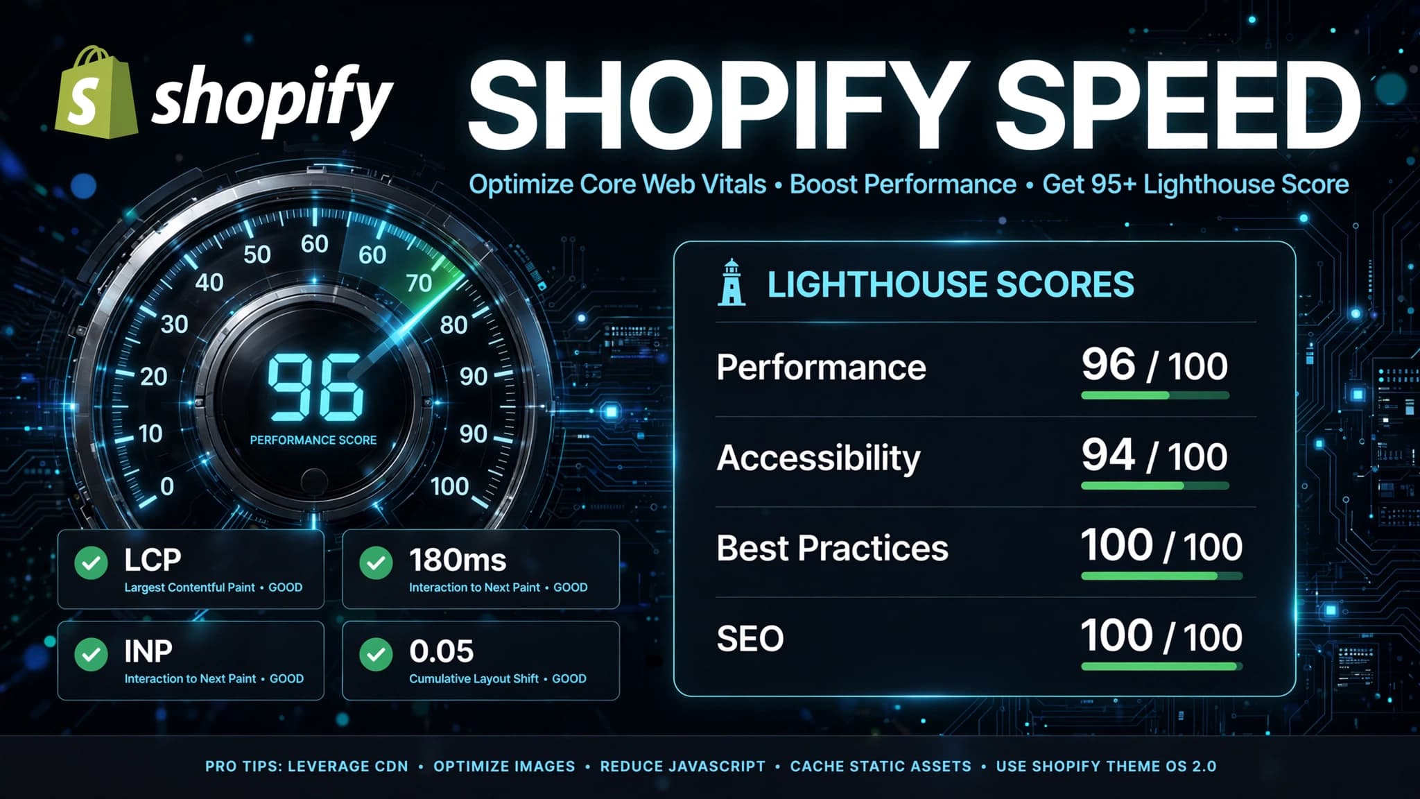 Blog cover illustration for Shopify store speed optimization