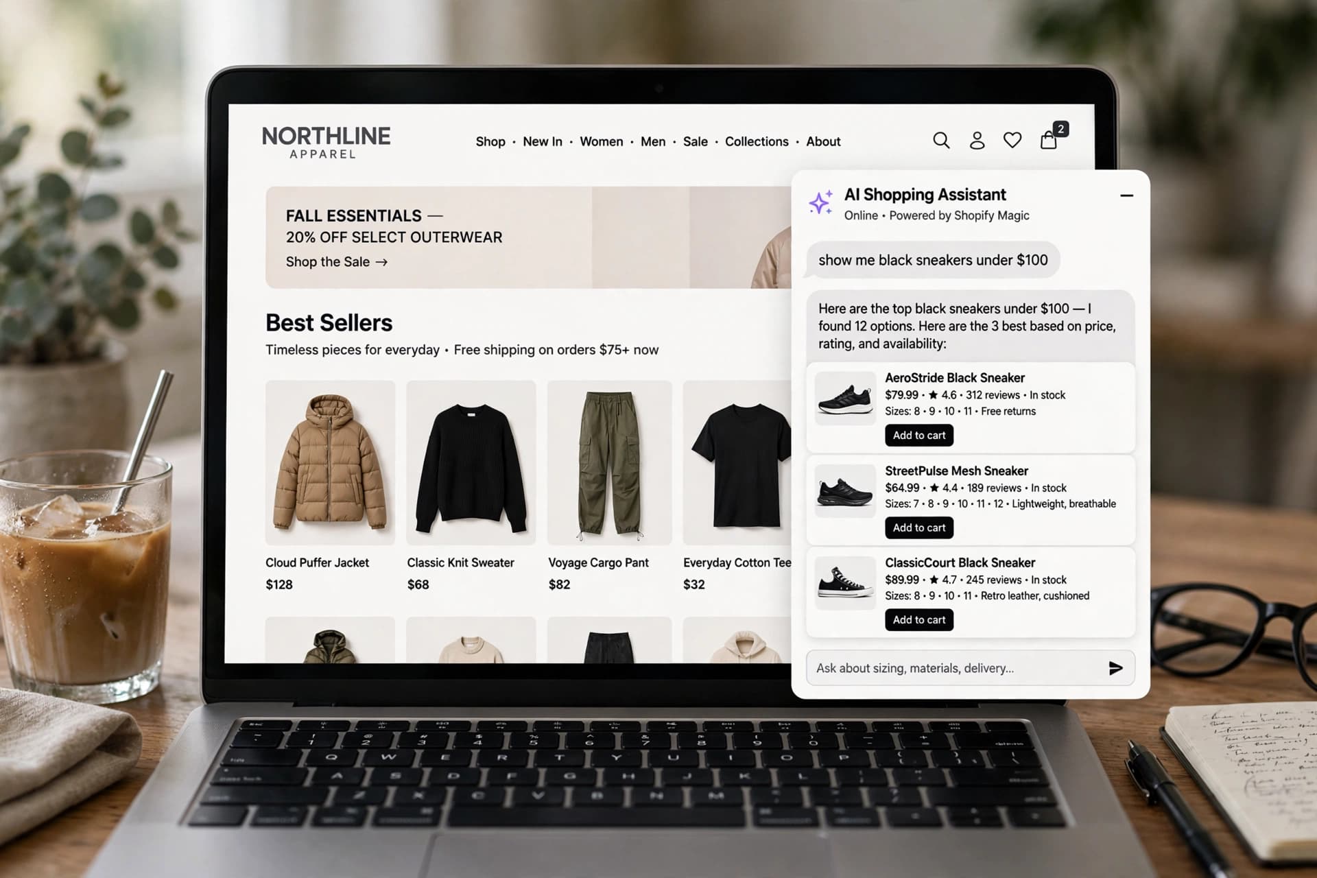 AI chatbot and RAG product search on a Shopify storefront