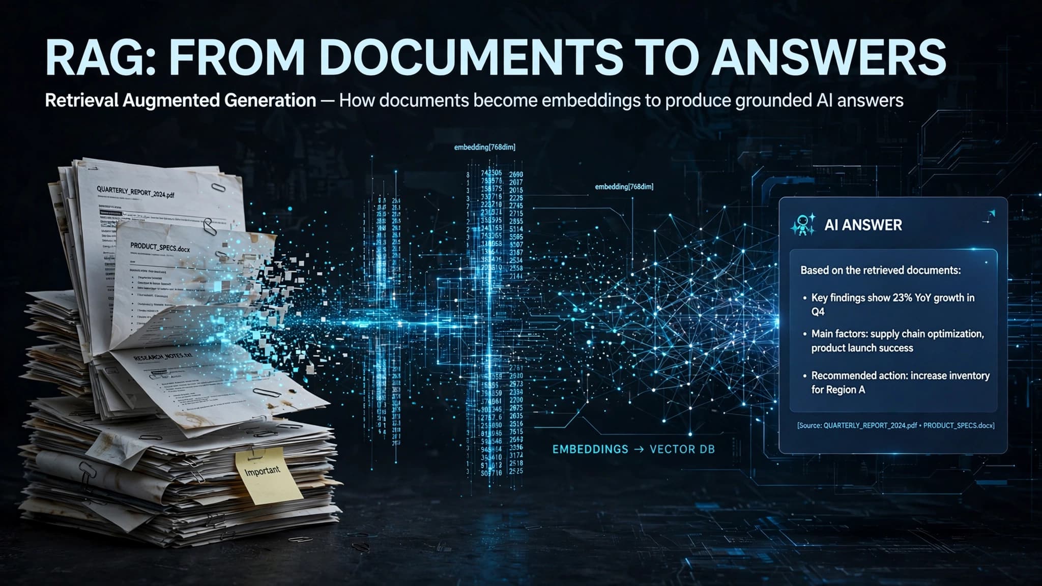Blog cover illustration for RAG and AI product search