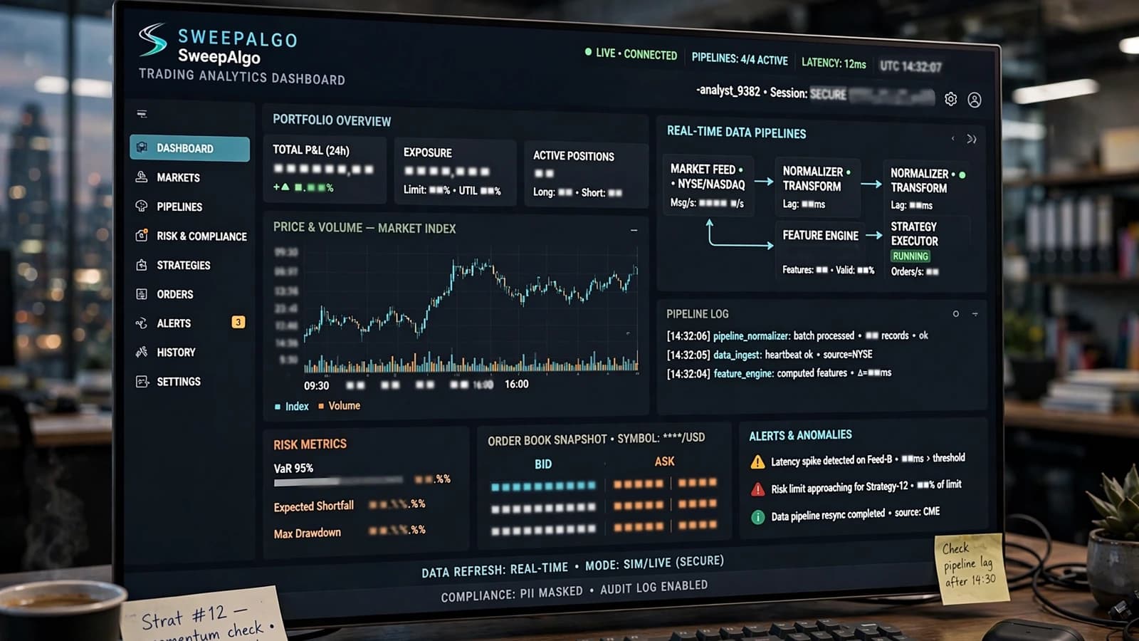 SweepAlgo options trading analytics platform dashboard